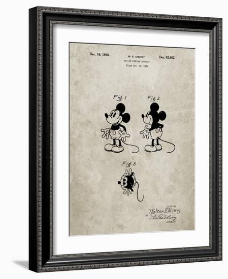 PP191- Sandstone Mickey Mouse 1929 Patent Poster-Cole Borders-Framed Giclee Print