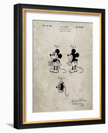 PP191- Sandstone Mickey Mouse 1929 Patent Poster-Cole Borders-Framed Giclee Print