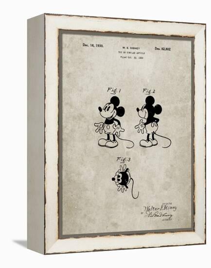 PP191- Sandstone Mickey Mouse 1929 Patent Poster-Cole Borders-Framed Premier Image Canvas