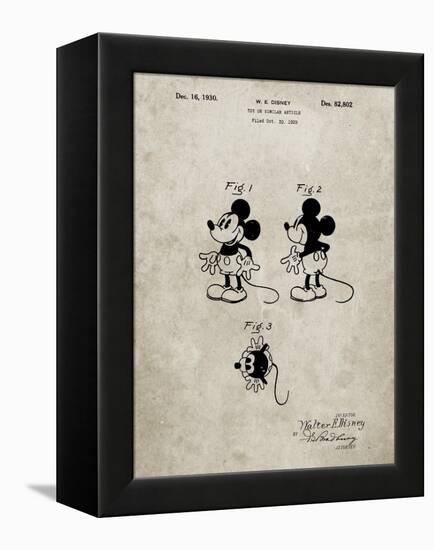 PP191- Sandstone Mickey Mouse 1929 Patent Poster-Cole Borders-Framed Premier Image Canvas