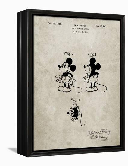 PP191- Sandstone Mickey Mouse 1929 Patent Poster-Cole Borders-Framed Premier Image Canvas