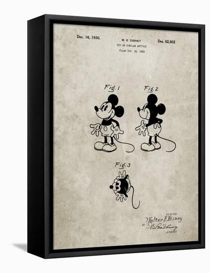 PP191- Sandstone Mickey Mouse 1929 Patent Poster-Cole Borders-Framed Premier Image Canvas