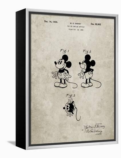 PP191- Sandstone Mickey Mouse 1929 Patent Poster-Cole Borders-Framed Premier Image Canvas