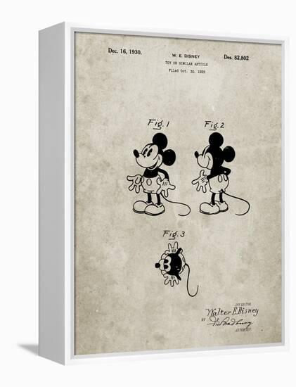 PP191- Sandstone Mickey Mouse 1929 Patent Poster-Cole Borders-Framed Premier Image Canvas