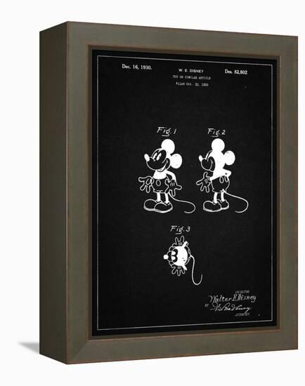 PP191- Vintage Black Mickey Mouse 1929 Patent Poster-Cole Borders-Framed Premier Image Canvas