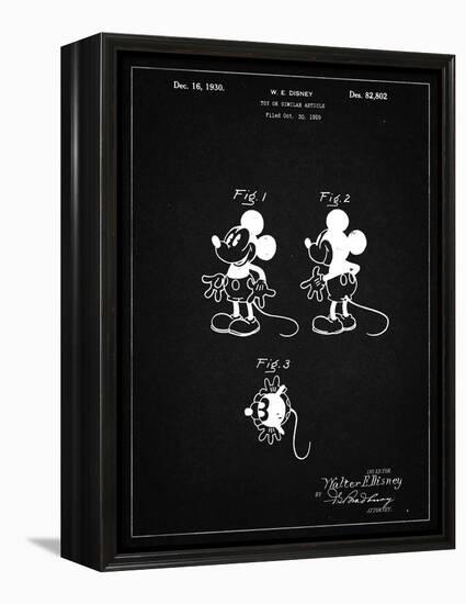 PP191- Vintage Black Mickey Mouse 1929 Patent Poster-Cole Borders-Framed Premier Image Canvas