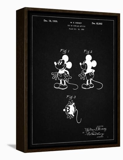 PP191- Vintage Black Mickey Mouse 1929 Patent Poster-Cole Borders-Framed Premier Image Canvas