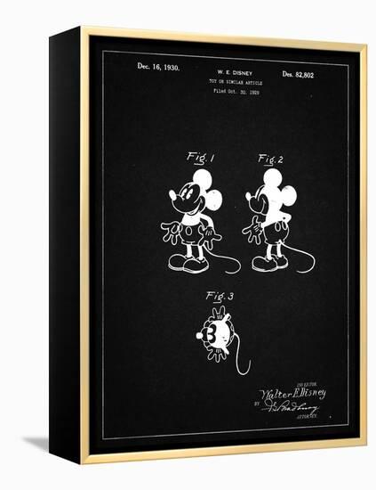 PP191- Vintage Black Mickey Mouse 1929 Patent Poster-Cole Borders-Framed Premier Image Canvas