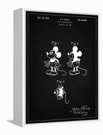 PP191- Vintage Black Mickey Mouse 1929 Patent Poster-Cole Borders-Framed Premier Image Canvas