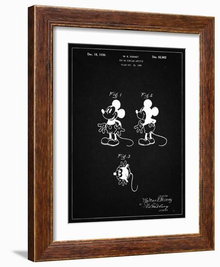 PP191- Vintage Black Mickey Mouse 1929 Patent Poster-Cole Borders-Framed Giclee Print