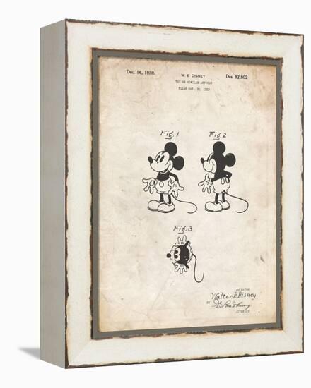 PP191- Vintage Parchment Mickey Mouse 1929 Patent Poster-Cole Borders-Framed Premier Image Canvas