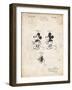 PP191- Vintage Parchment Mickey Mouse 1929 Patent Poster-Cole Borders-Framed Giclee Print