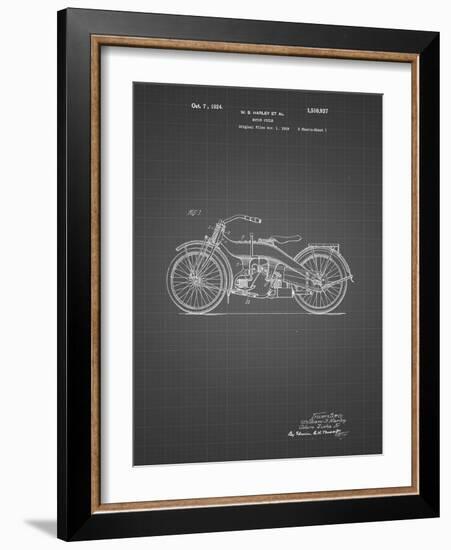 PP194- Black Grid Harley Davidson Motorcycle 1919 Patent Poster-Cole Borders-Framed Giclee Print