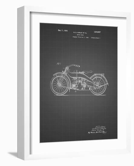 PP194- Black Grid Harley Davidson Motorcycle 1919 Patent Poster-Cole Borders-Framed Giclee Print