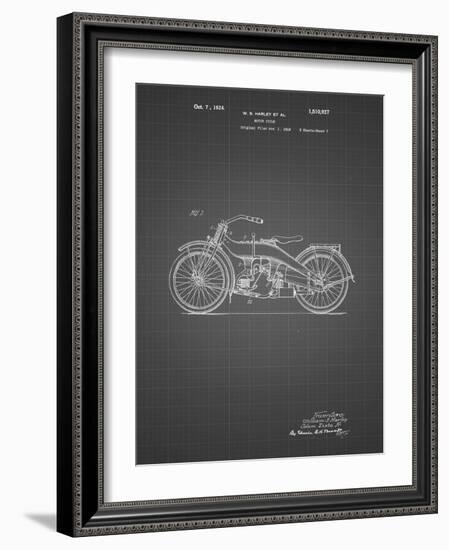 PP194- Black Grid Harley Davidson Motorcycle 1919 Patent Poster-Cole Borders-Framed Giclee Print