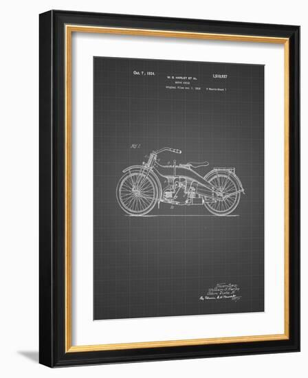 PP194- Black Grid Harley Davidson Motorcycle 1919 Patent Poster-Cole Borders-Framed Giclee Print