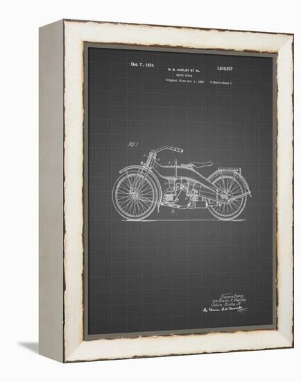 PP194- Black Grid Harley Davidson Motorcycle 1919 Patent Poster-Cole Borders-Framed Premier Image Canvas