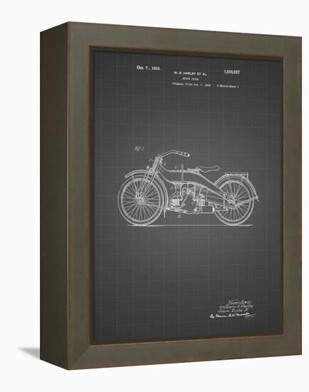 PP194- Black Grid Harley Davidson Motorcycle 1919 Patent Poster-Cole Borders-Framed Premier Image Canvas