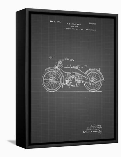 PP194- Black Grid Harley Davidson Motorcycle 1919 Patent Poster-Cole Borders-Framed Premier Image Canvas