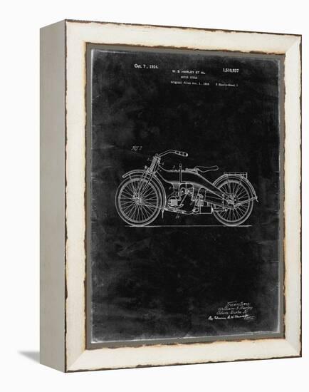 PP194- Black Grunge Harley Davidson Motorcycle 1919 Patent Poster-Cole Borders-Framed Premier Image Canvas