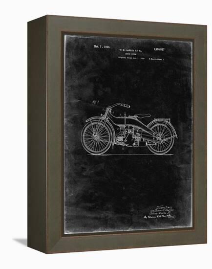 PP194- Black Grunge Harley Davidson Motorcycle 1919 Patent Poster-Cole Borders-Framed Premier Image Canvas