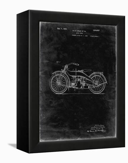 PP194- Black Grunge Harley Davidson Motorcycle 1919 Patent Poster-Cole Borders-Framed Premier Image Canvas