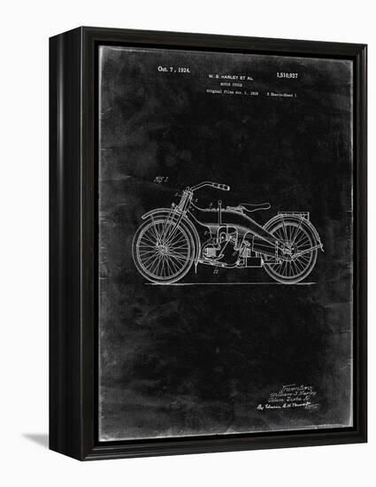 PP194- Black Grunge Harley Davidson Motorcycle 1919 Patent Poster-Cole Borders-Framed Premier Image Canvas