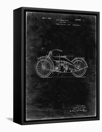 PP194- Black Grunge Harley Davidson Motorcycle 1919 Patent Poster-Cole Borders-Framed Premier Image Canvas