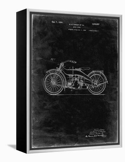 PP194- Black Grunge Harley Davidson Motorcycle 1919 Patent Poster-Cole Borders-Framed Premier Image Canvas