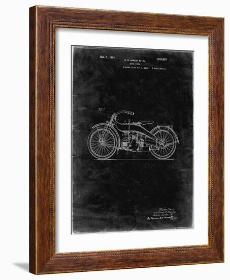 PP194- Black Grunge Harley Davidson Motorcycle 1919 Patent Poster-Cole Borders-Framed Giclee Print