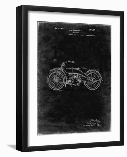 PP194- Black Grunge Harley Davidson Motorcycle 1919 Patent Poster-Cole Borders-Framed Giclee Print