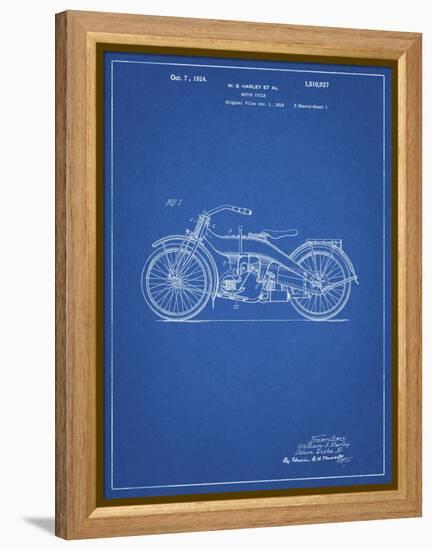 PP194- Blueprint Harley Davidson Motorcycle 1919 Patent Poster-Cole Borders-Framed Premier Image Canvas