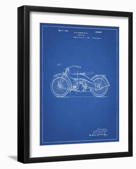 PP194- Blueprint Harley Davidson Motorcycle 1919 Patent Poster-Cole Borders-Framed Giclee Print