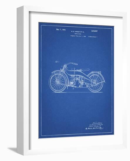 PP194- Blueprint Harley Davidson Motorcycle 1919 Patent Poster-Cole Borders-Framed Giclee Print