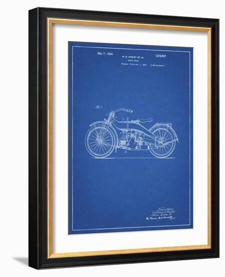 PP194- Blueprint Harley Davidson Motorcycle 1919 Patent Poster-Cole Borders-Framed Giclee Print