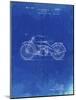 PP194- Faded Blueprint Harley Davidson Motorcycle 1919 Patent Poster-Cole Borders-Mounted Giclee Print