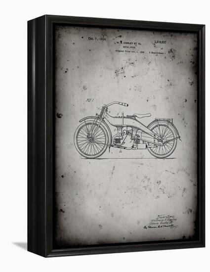 PP194- Faded Grey Harley Davidson Motorcycle 1919 Patent Poster-Cole Borders-Framed Premier Image Canvas