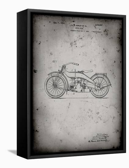 PP194- Faded Grey Harley Davidson Motorcycle 1919 Patent Poster-Cole Borders-Framed Premier Image Canvas