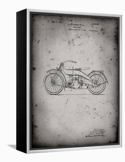 PP194- Faded Grey Harley Davidson Motorcycle 1919 Patent Poster-Cole Borders-Framed Premier Image Canvas