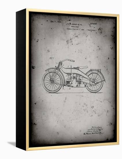 PP194- Faded Grey Harley Davidson Motorcycle 1919 Patent Poster-Cole Borders-Framed Premier Image Canvas