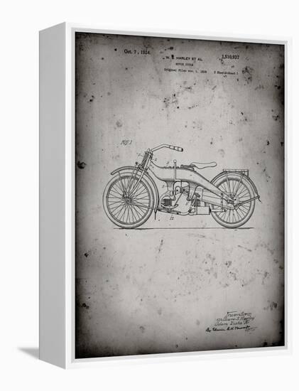 PP194- Faded Grey Harley Davidson Motorcycle 1919 Patent Poster-Cole Borders-Framed Premier Image Canvas