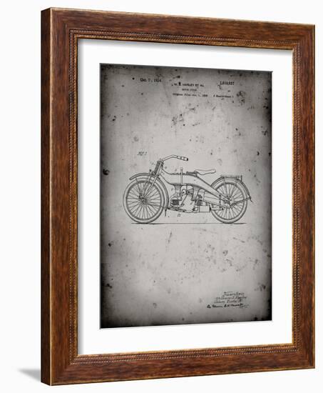 PP194- Faded Grey Harley Davidson Motorcycle 1919 Patent Poster-Cole Borders-Framed Giclee Print