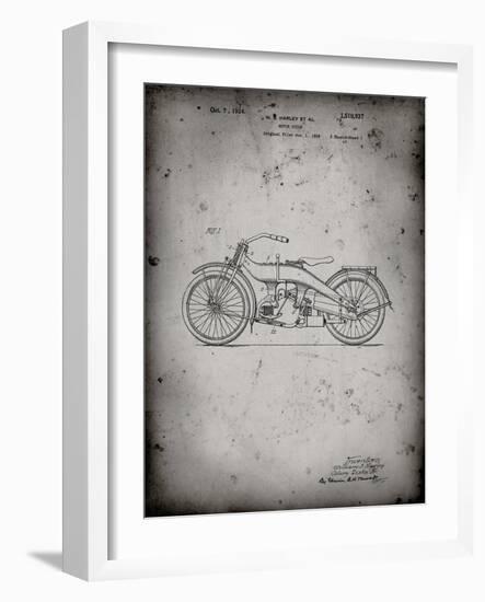 PP194- Faded Grey Harley Davidson Motorcycle 1919 Patent Poster-Cole Borders-Framed Giclee Print