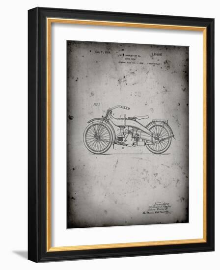 PP194- Faded Grey Harley Davidson Motorcycle 1919 Patent Poster-Cole Borders-Framed Giclee Print