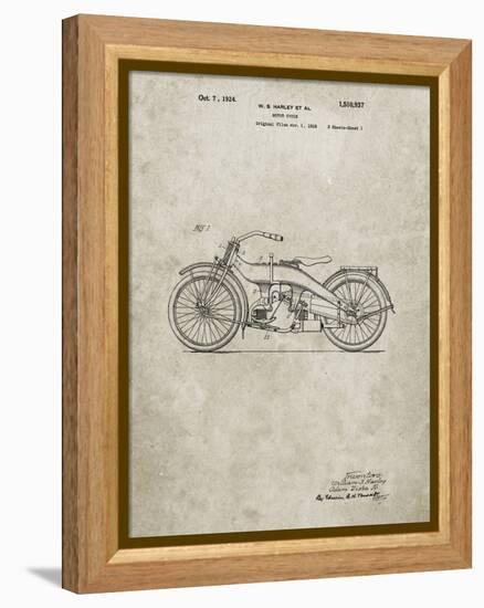 PP194- Sandstone Harley Davidson Motorcycle 1919 Patent Poster-Cole Borders-Framed Premier Image Canvas