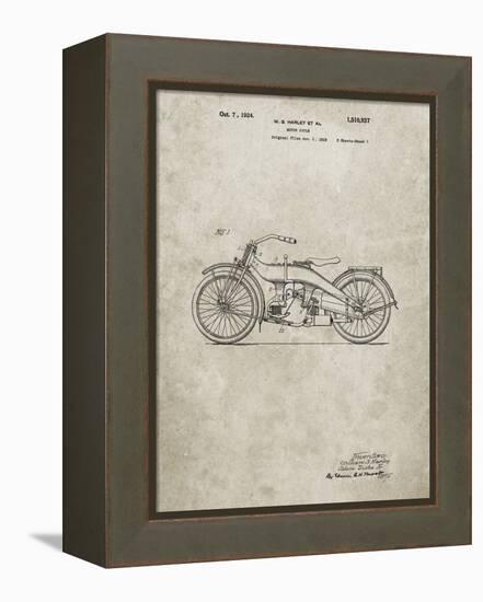 PP194- Sandstone Harley Davidson Motorcycle 1919 Patent Poster-Cole Borders-Framed Premier Image Canvas