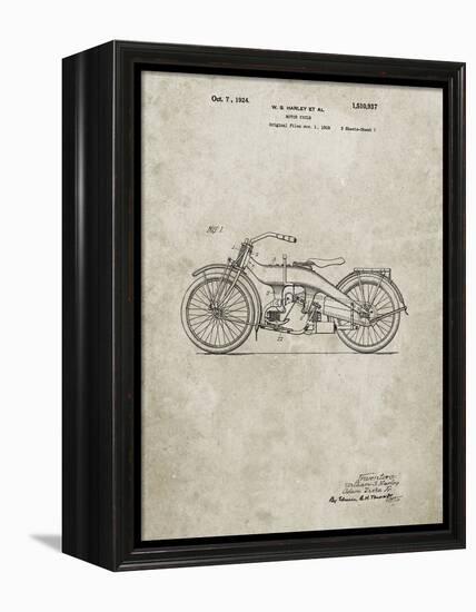 PP194- Sandstone Harley Davidson Motorcycle 1919 Patent Poster-Cole Borders-Framed Premier Image Canvas
