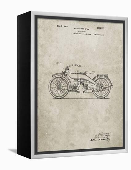 PP194- Sandstone Harley Davidson Motorcycle 1919 Patent Poster-Cole Borders-Framed Premier Image Canvas