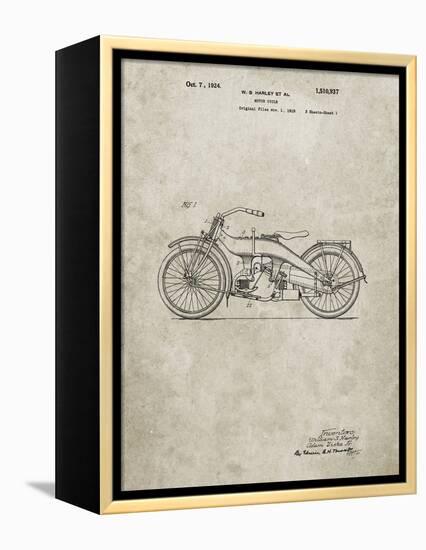 PP194- Sandstone Harley Davidson Motorcycle 1919 Patent Poster-Cole Borders-Framed Premier Image Canvas