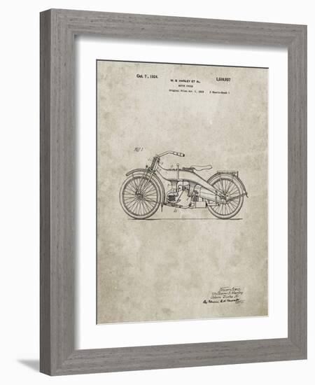 PP194- Sandstone Harley Davidson Motorcycle 1919 Patent Poster-Cole Borders-Framed Giclee Print